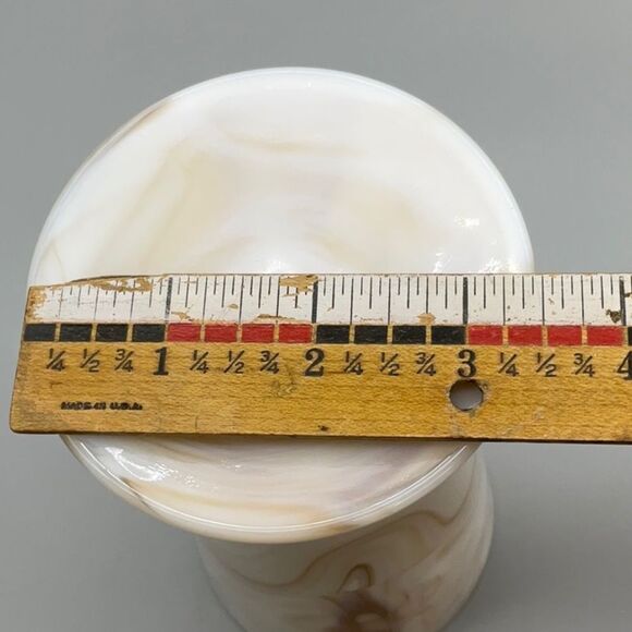 Vintage Slag Glass Goblet Vase Carmel Swirl - Picture 10 of 15